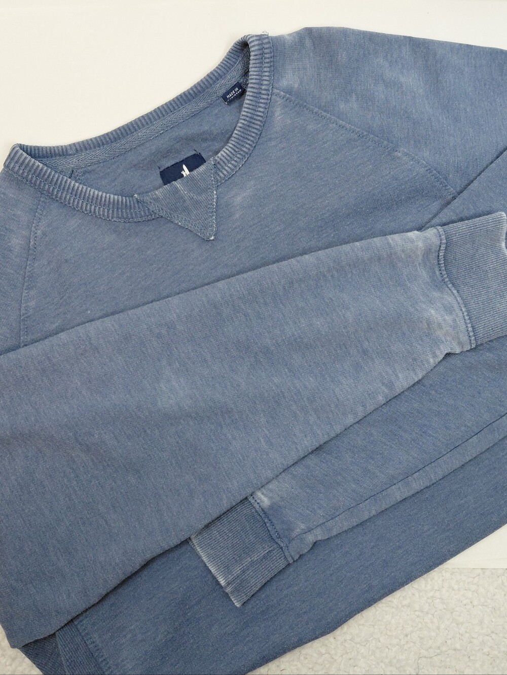 Johnnie O Faber Washed Crewneck Shirt Men's Size Medium Navy Blue
